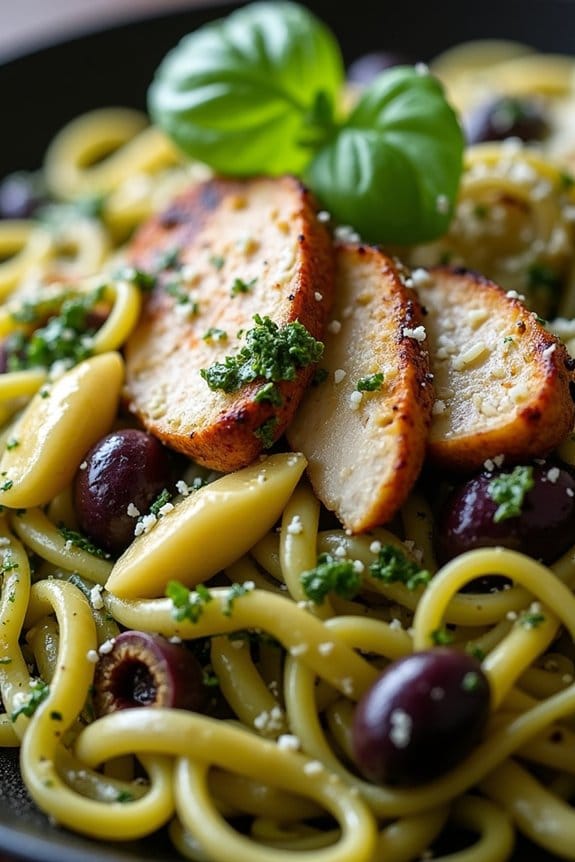 artichoke olive pesto pasta