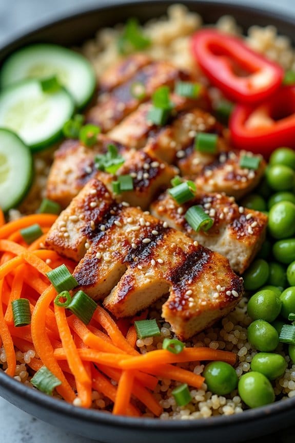 asian chicken quinoa bowl