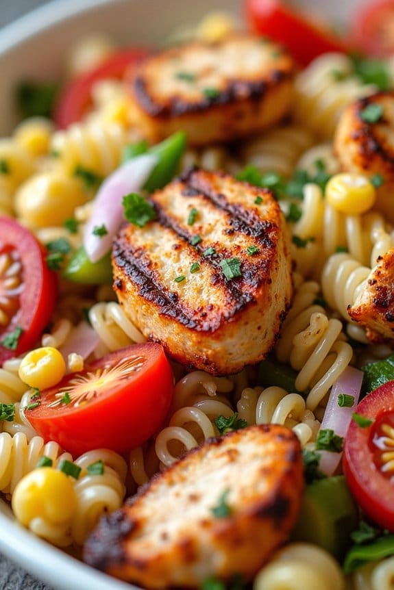 bbq ranch chicken pasta salad