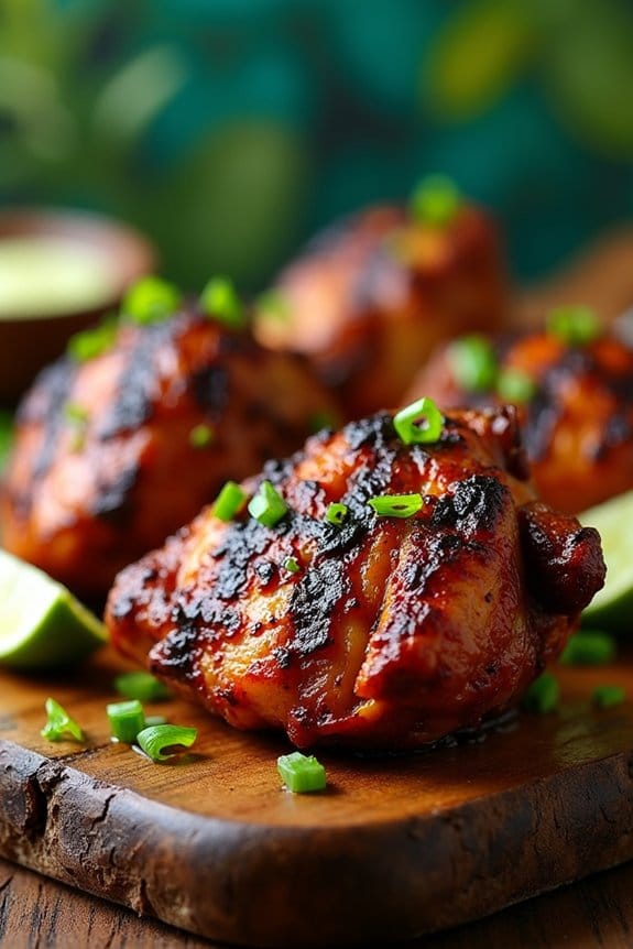 bold jamaican jerk chicken thighs