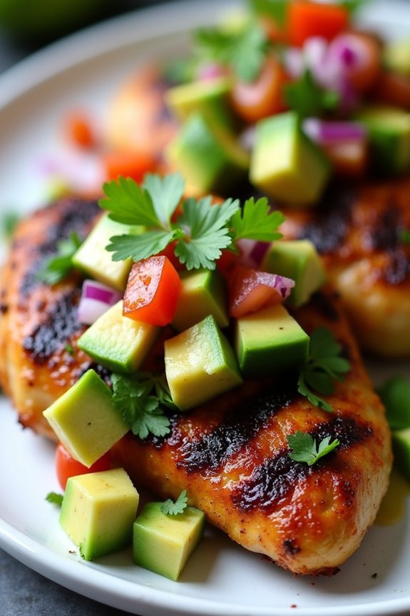 cajun chicken with avocado salsa