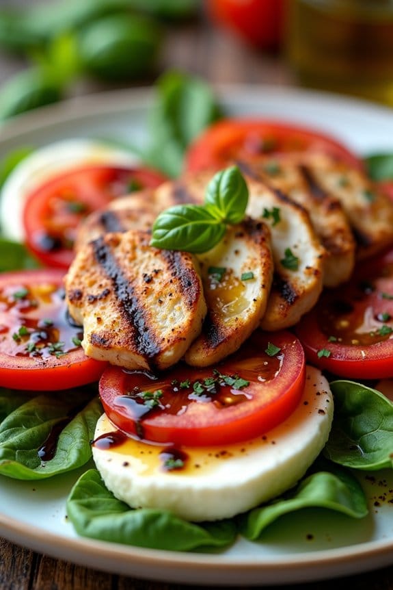 caprese salad with grilled chicken