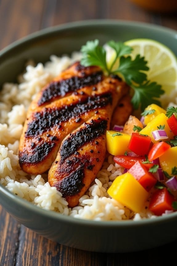 caribbean jerk chicken bowl
