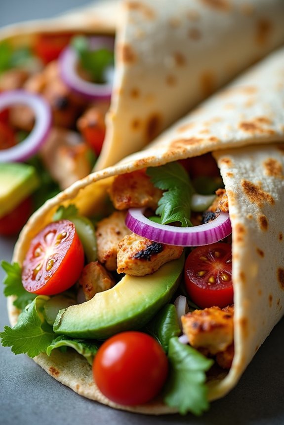 chicken avocado tortilla wraps