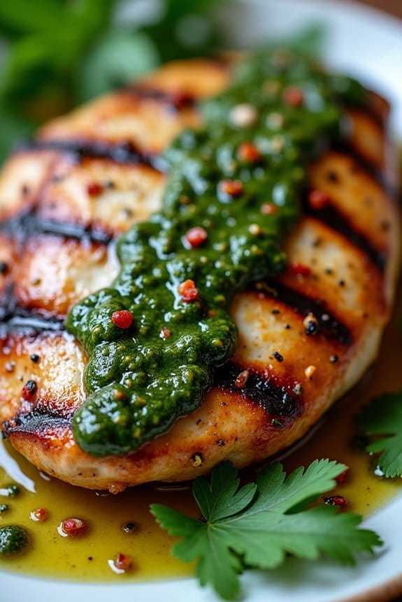 chimichurri marinated grilled chicken