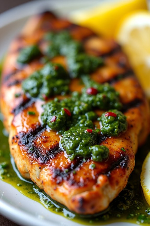 chimichurri marinated grilled chicken