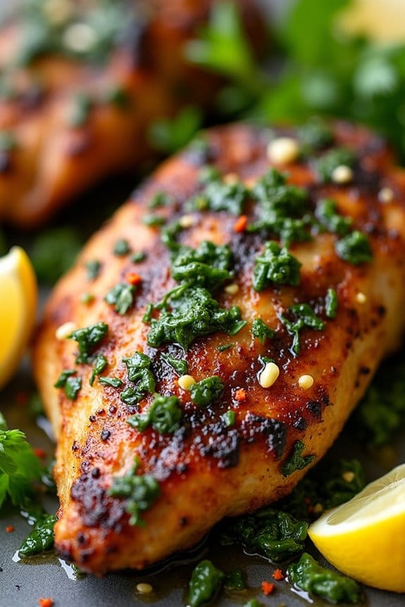 chimichurri marinated grilled chicken