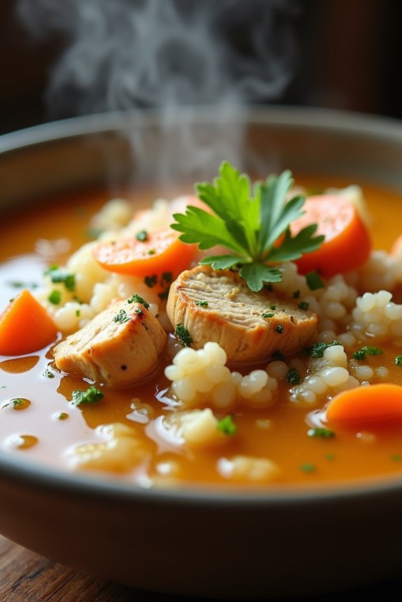 comforting chicken rice soup