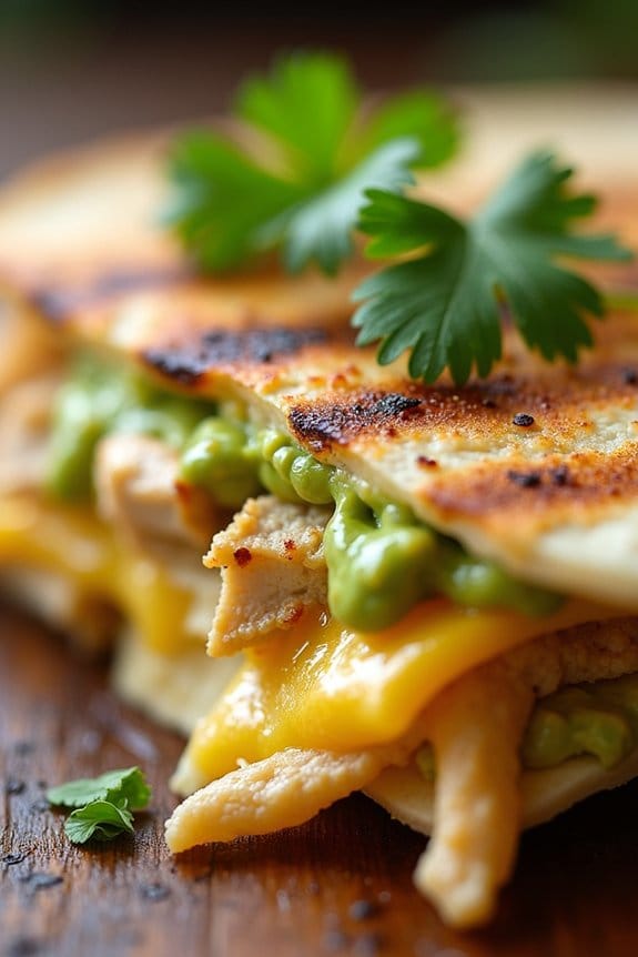 creamy avocado lime quesadilla