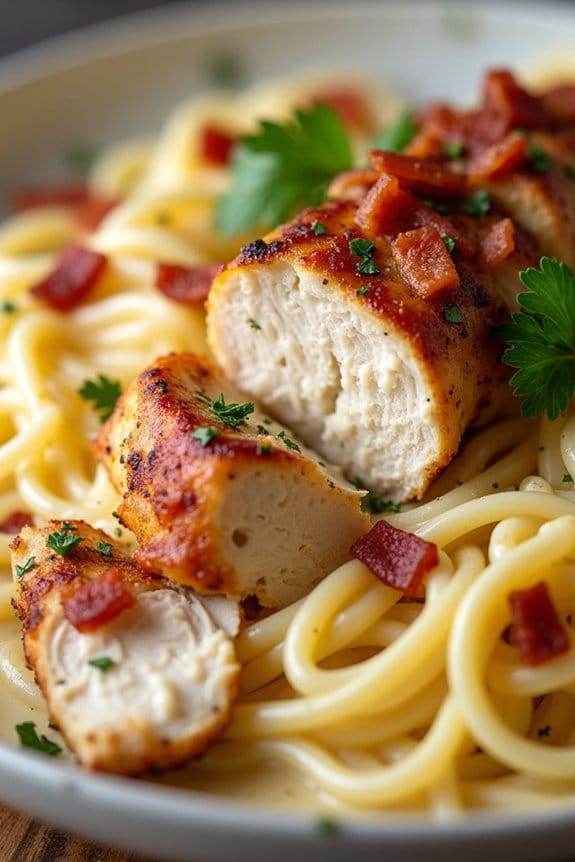 creamy chicken bacon alfredo