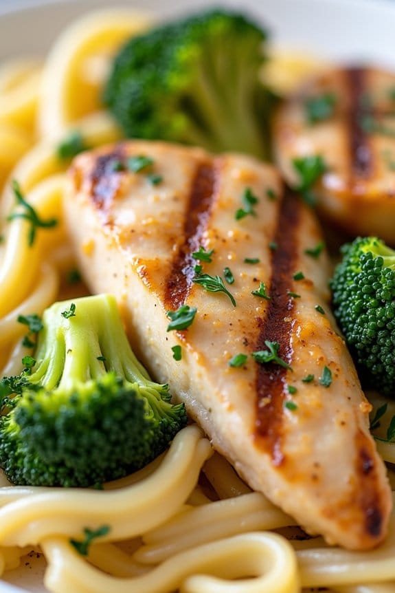 creamy chicken broccoli fettuccine