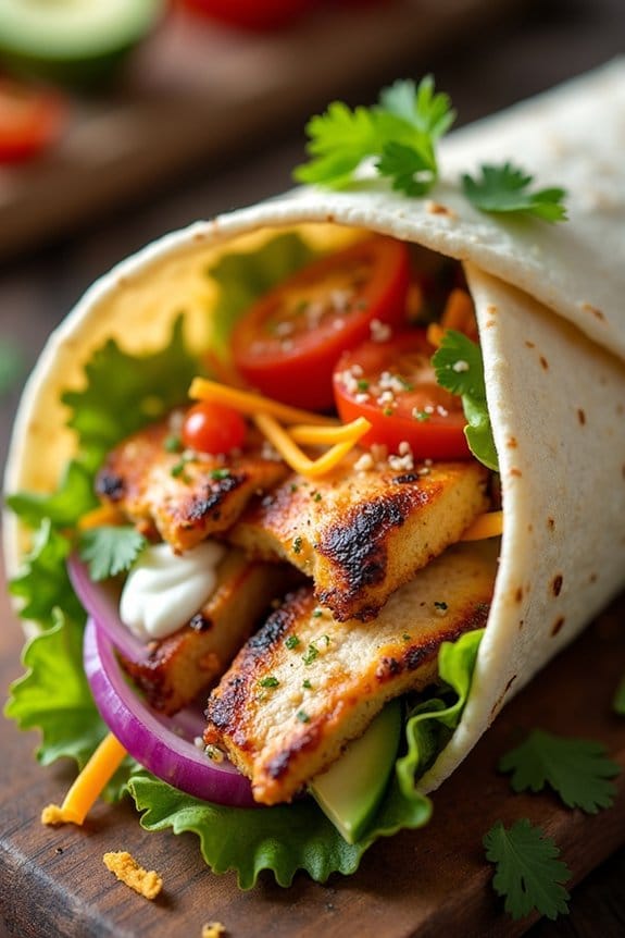 delicious grilled chicken wrap
