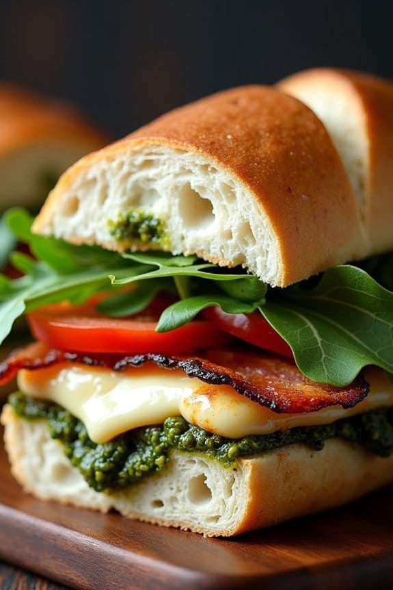 delicious pesto chicken sandwich