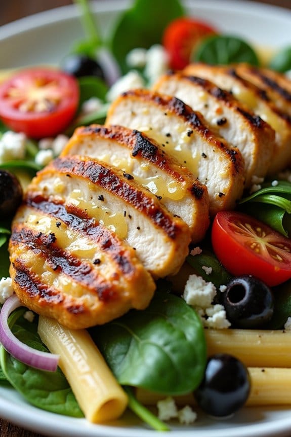 delightful grilled chicken pasta salad