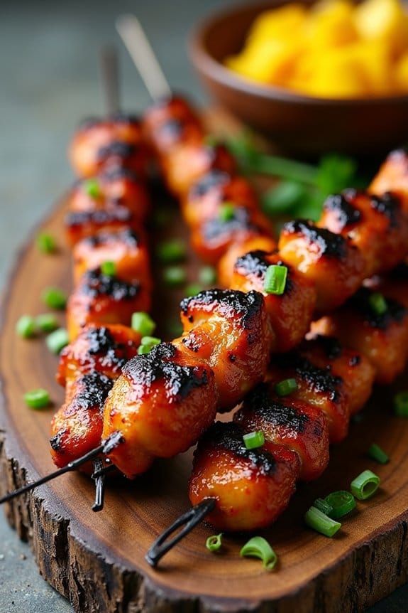 flavorful caribbean chicken skewers
