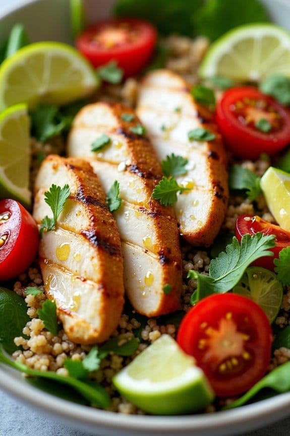 garlic lime chicken avocado bowl