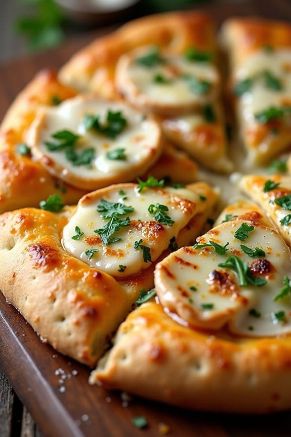 garlic parmesan chicken flatbread