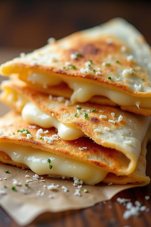 garlic parmesan chicken quesadillas