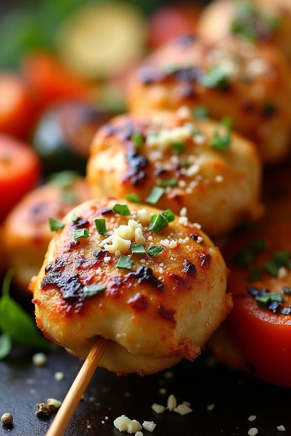 garlic parmesan chicken skewers
