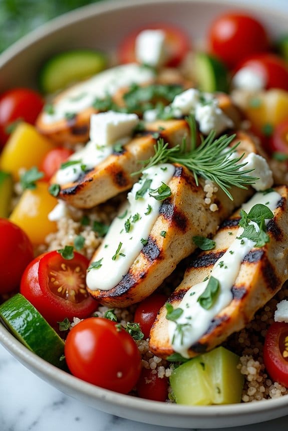 greek grilled chicken bowl