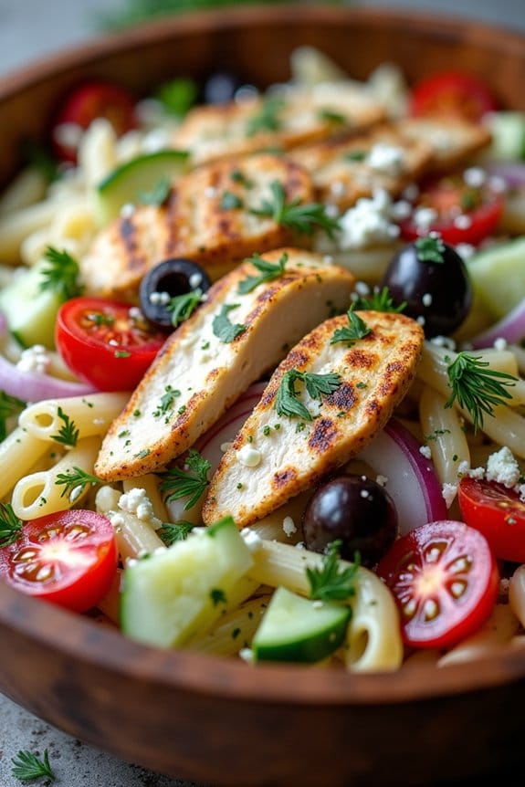 greek yogurt chicken pasta salad