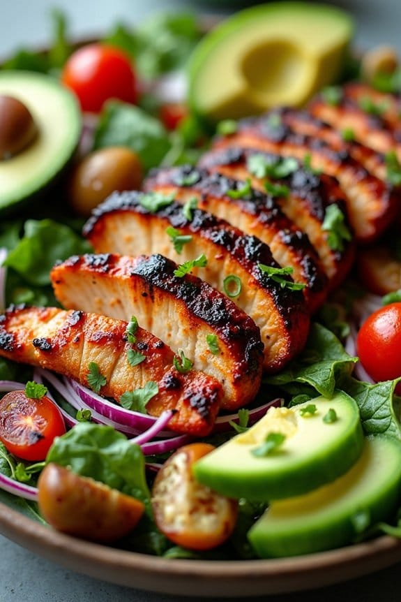 grilled chicken avocado salad
