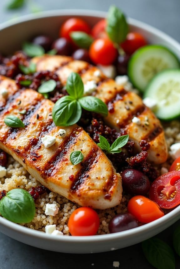 grilled chicken basil bowl