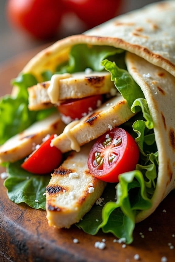 grilled chicken caesar wrap