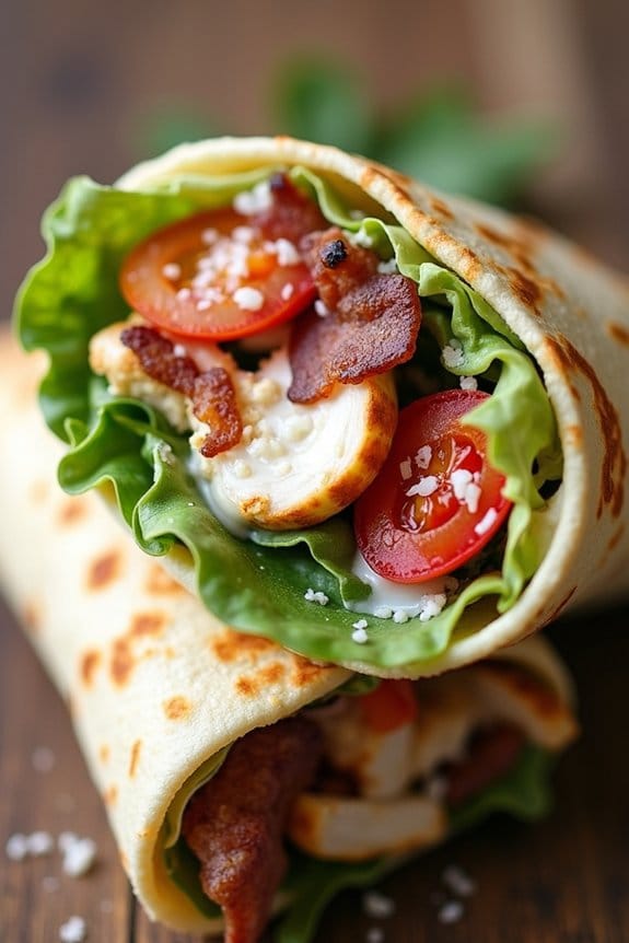 grilled chicken caesar wraps