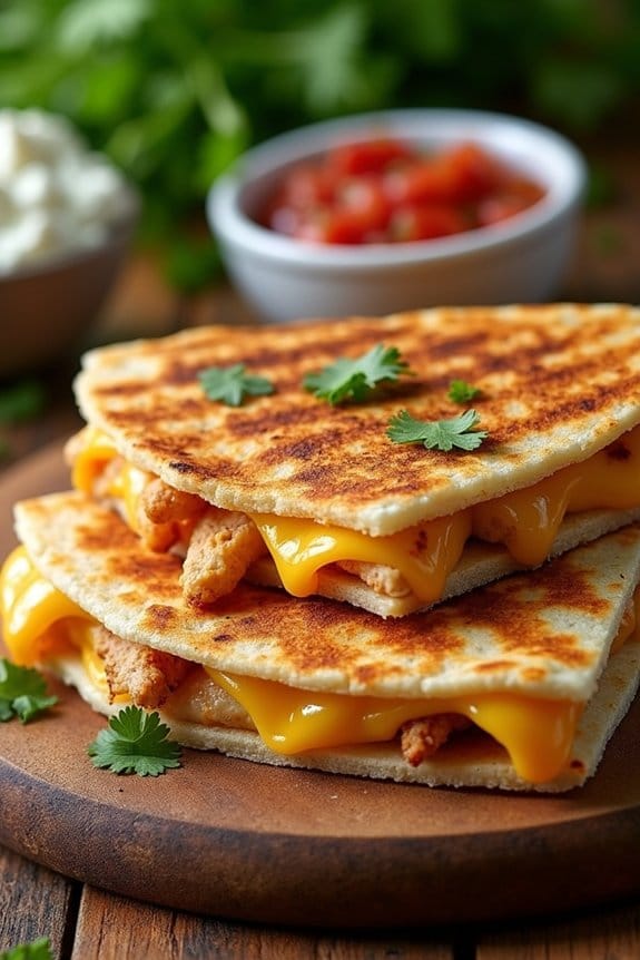 grilled chicken cheese quesadillas