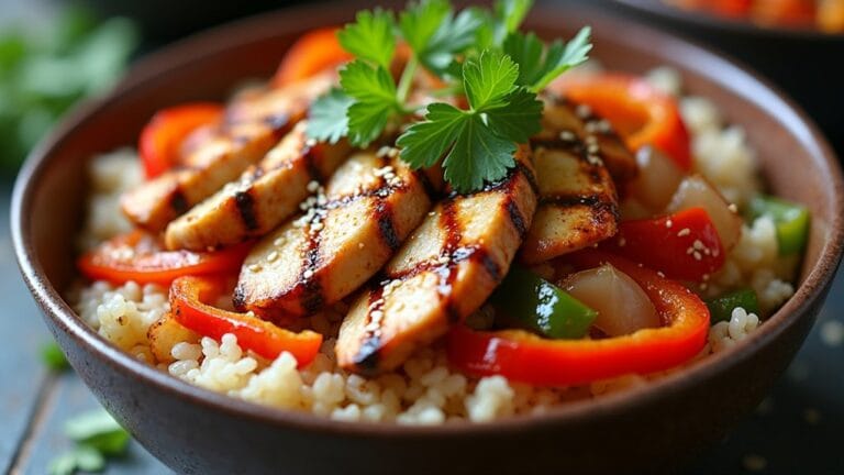 grilled chicken fajita bowls