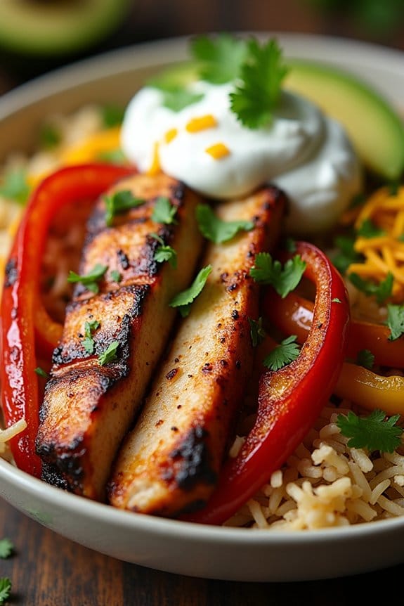 grilled chicken fajita bowls