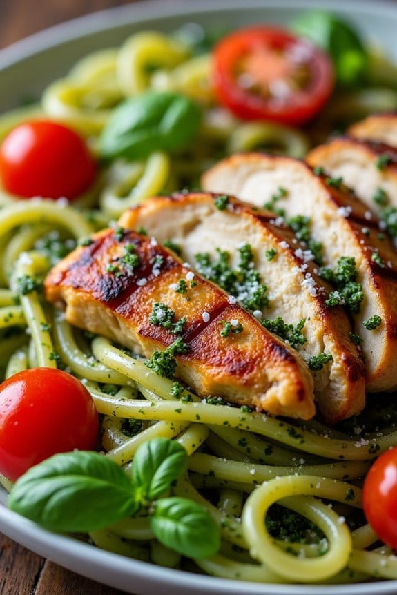 grilled chicken pesto pasta