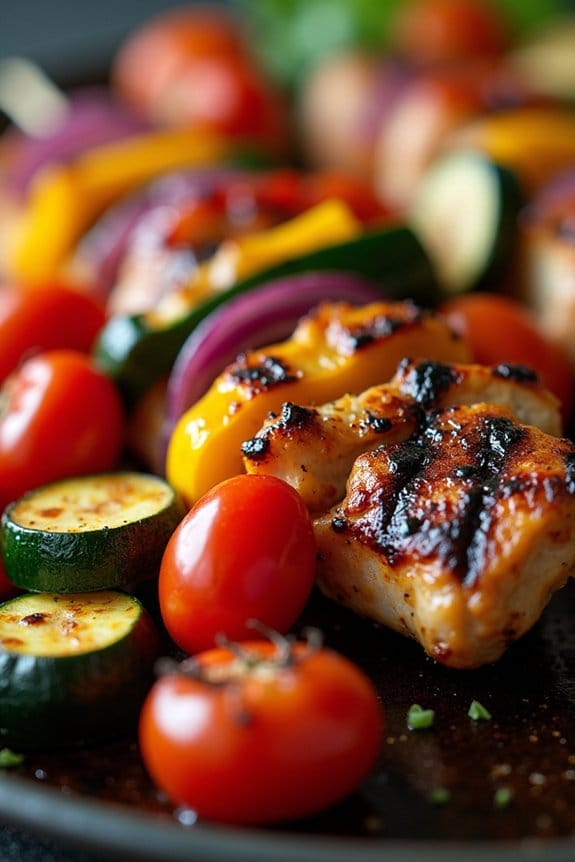 grilled chicken vegetable skewers