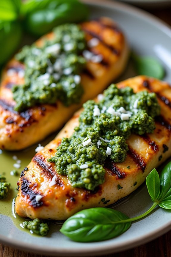 grilled chicken with basil pesto