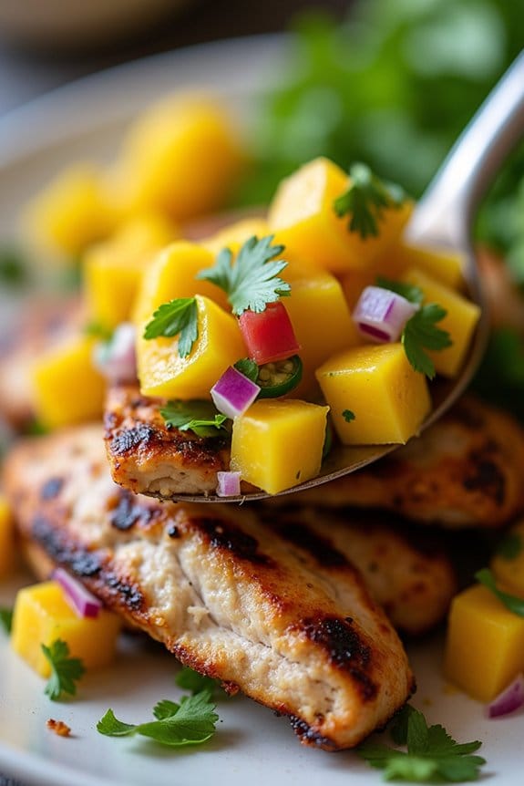 grilled chicken with mango salsa