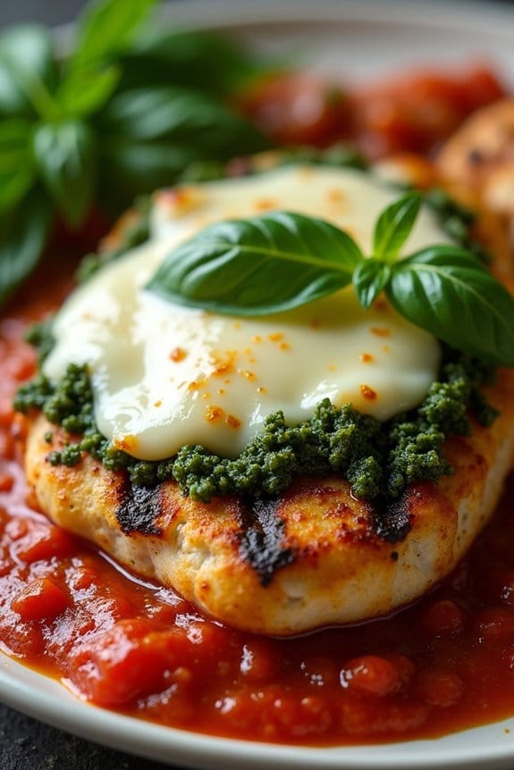 grilled chicken with pesto