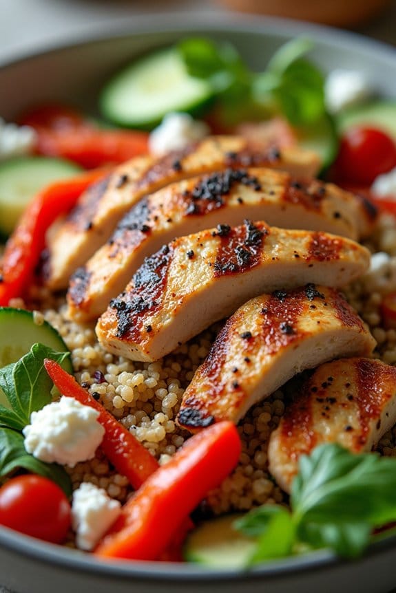 grilled chicken with roasted peppers