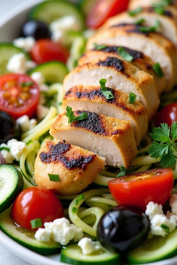 grilled chicken zucchini salad