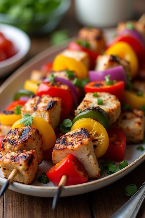 grilled mediterranean chicken skewers