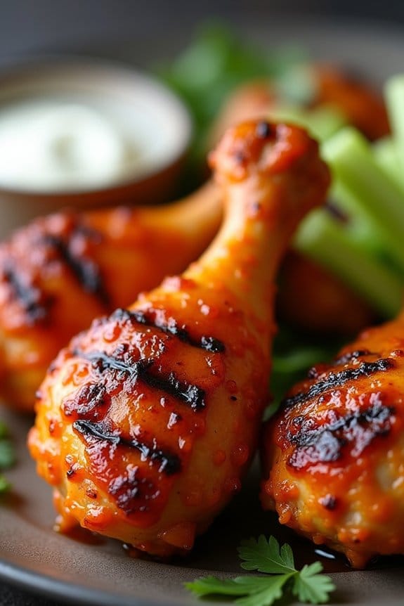 grilled spicy buffalo drumsticks