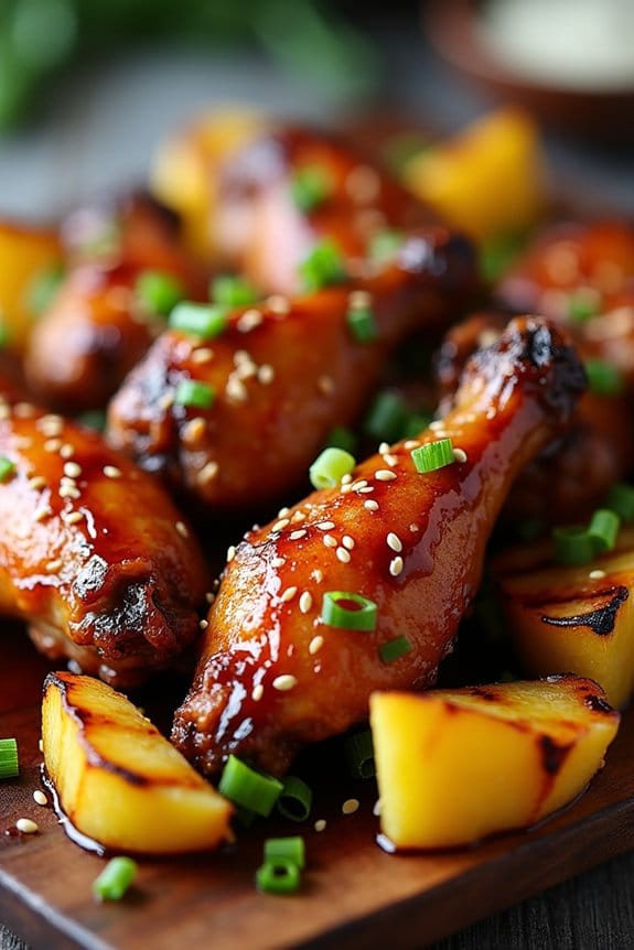 grilled teriyaki pineapple wings