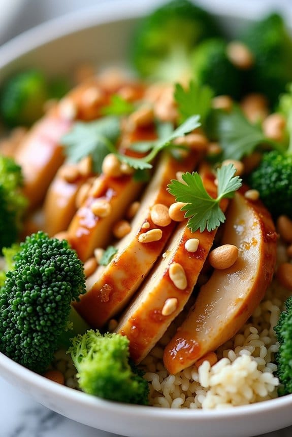 healthy thai chicken bowl