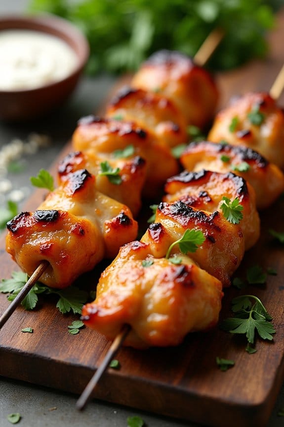 honey garlic chicken skewers