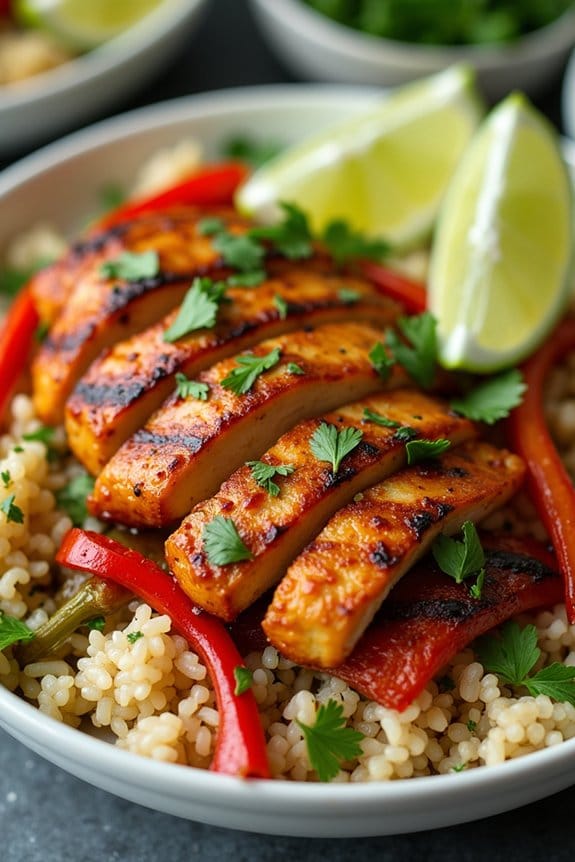 honey lime chicken fajitas