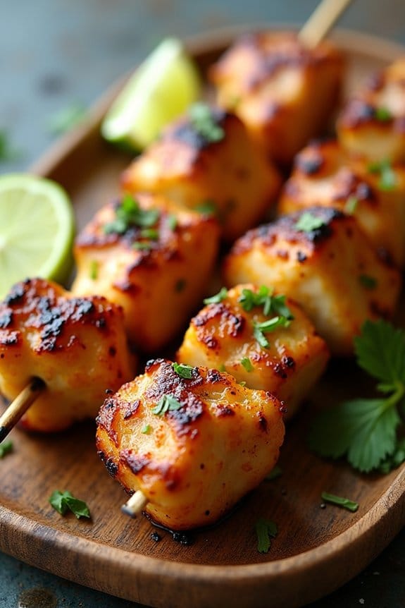 honey lime chicken skewers