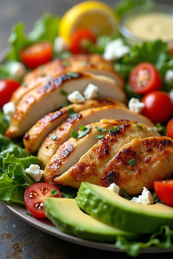 lemon chive grilled chicken salad