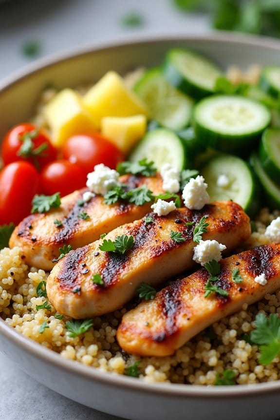 lemon herb chicken quinoa bowl