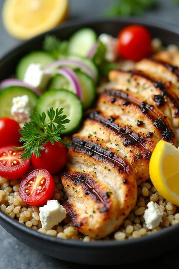 lemon herb grilled chicken bowl