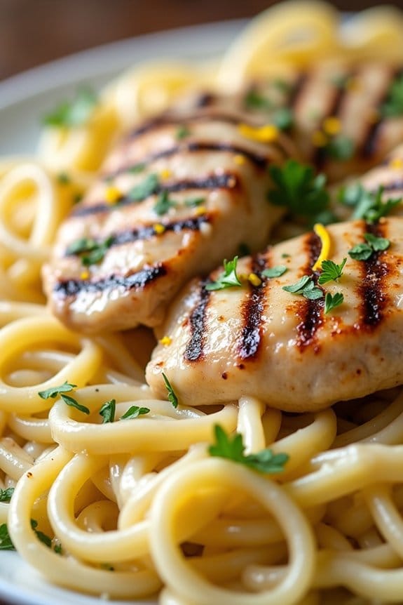 lemon herb grilled chicken fettuccine